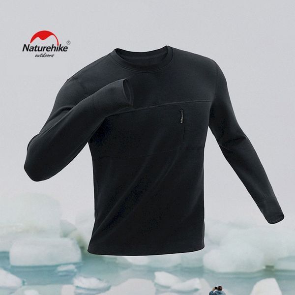 Термо-лонгслів чоловічий Naturehike NH22NY009, зима, розмір XXL, чорний 6927595705360 фото