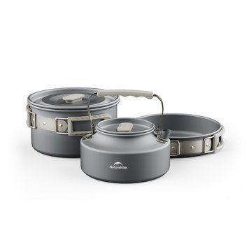 Набор посуды (кастрюля, сковородка, чайник) Naturehike CNK2450CF010, алюминий 6976507663304 фото