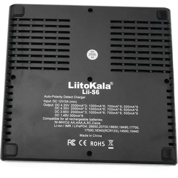 Универсальное зарядное устройство LiitoKala Lii-S6 EU на 6 каналов + автомобильный кабель Lii-S6 EU+Carcable фото
