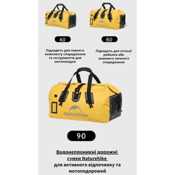 Водонепроницаемая дорожная сумка Naturehike CNK2450XB015, 40 л, черная 6975641883784 фото