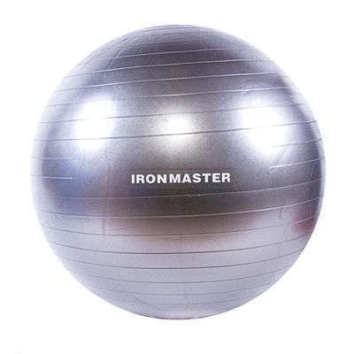 Фітбол антирозрив 65 см до 150 кг + насос | М'яч для фітнесу Anti burst гладкий Iron Master IR97403B фото