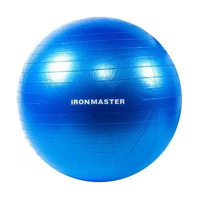 Фітбол антирозрив 65 см до 150 кг + насос | М'яч для фітнесу Anti burst гладкий Iron Master IR97403B фото