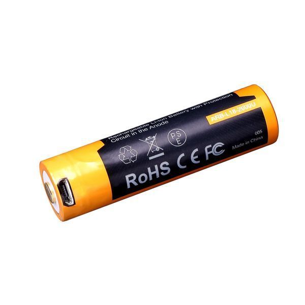 Акумулятор 18650 Fenix (2600 mAh) micro usb зарядка ARB-L18-2600U фото