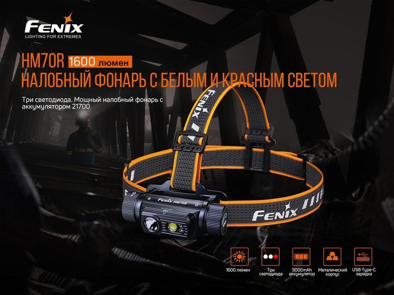 Фонарь налобный Fenix HM70R HM70R фото