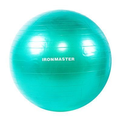 Фитбол антиразрыв 65 см до 150 кг + насос | Мяч для фитнеса Anti burst гладкий Iron Master серый IR97403G фото