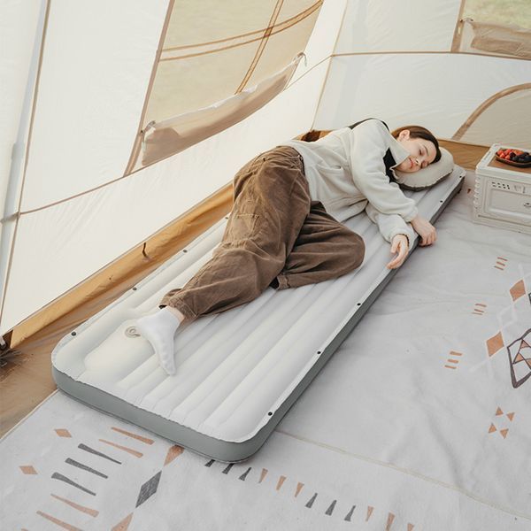 Матрац надувний одинарний Naturehike CNK2450WS034, 95 мм, із мішком для надування, білий 6975641888048 фото