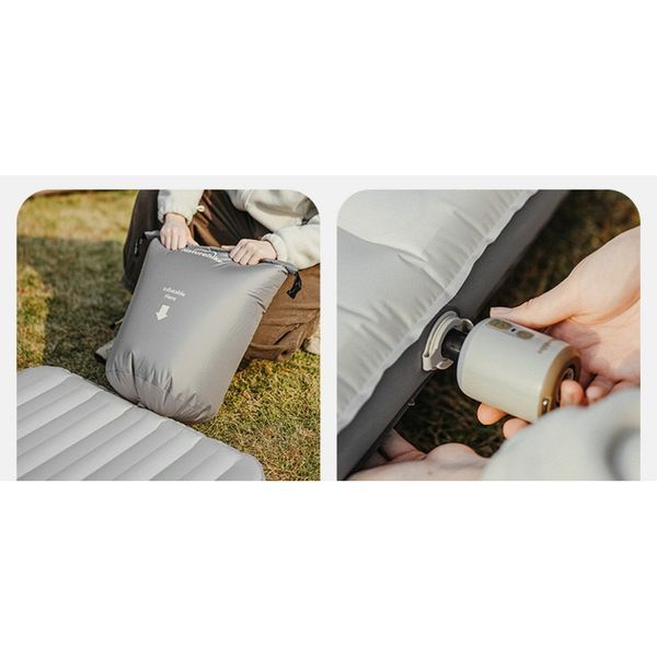 Матрац надувний одинарний Naturehike CNK2450WS034, 95 мм, із мішком для надування, білий 6975641888048 фото