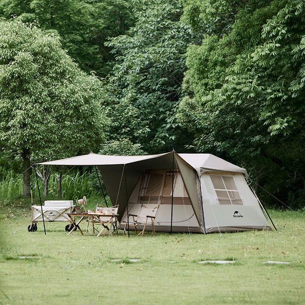 Намет з навісом Naturehike Village CNK2300ZP021, коричневий великий 6976023920189 фото