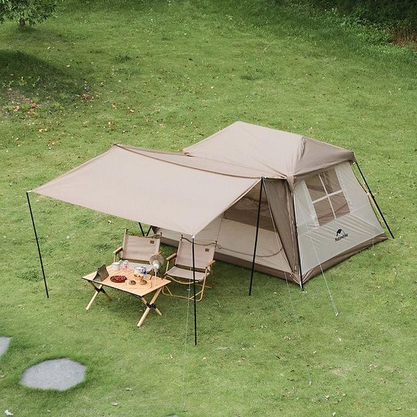 Намет з навісом Naturehike Village CNK2300ZP021, коричневий великий 6976023920189 фото