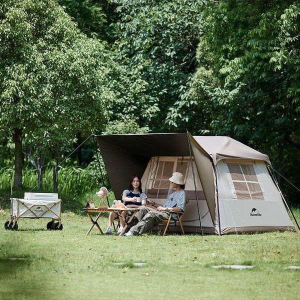 Намет з навісом Naturehike Village CNK2300ZP021, коричневий великий 6976023920189 фото