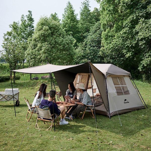 Намет з навісом Naturehike Village CNK2300ZP021, коричневий великий 6976023920189 фото