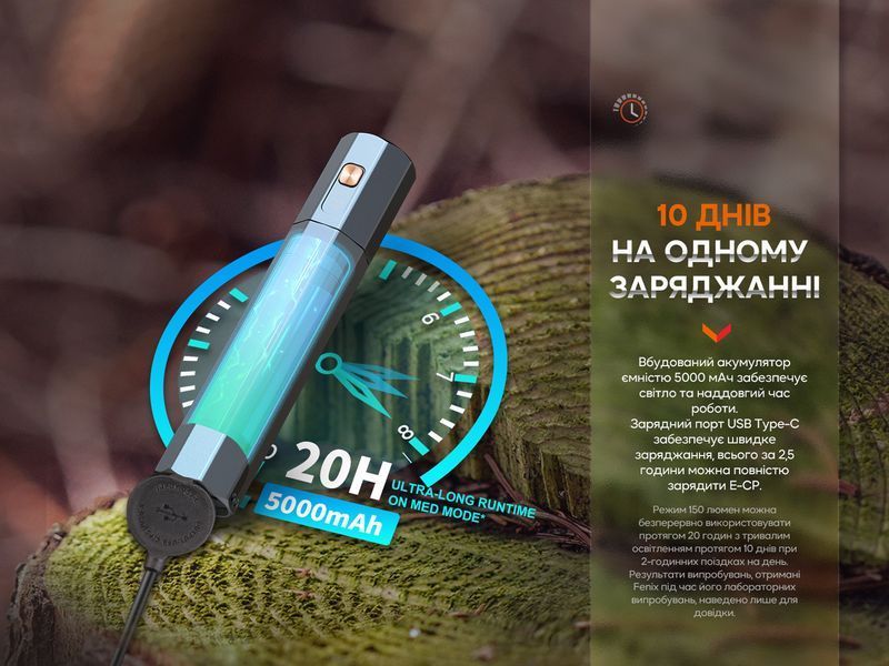 Фонарь ручной Fenix E-CP голубой E-CPblue фото