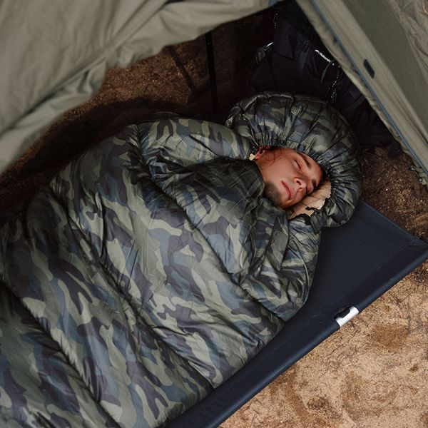 Спальний мішок з капюшоном Naturehike M320 CNK2350WS023, зелений камуфляж, правий 6975641889205 фото
