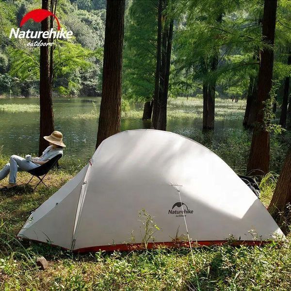 Намет надлегкий тримісний з футпринтом Naturehike Cloud Up 3 Updated NH18T030-T, 20D, темно-зелений 6927595765685 фото