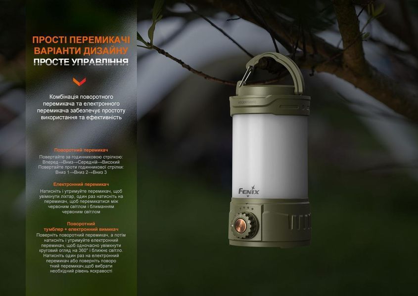 Ліхтар кемпінговий Fenix CL26R Pro темно-зелений CL26RPROGR фото