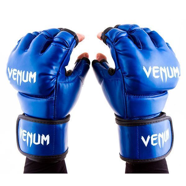 Рукавички для ММА Venum розмір XL чорні VM364-XLBL фото