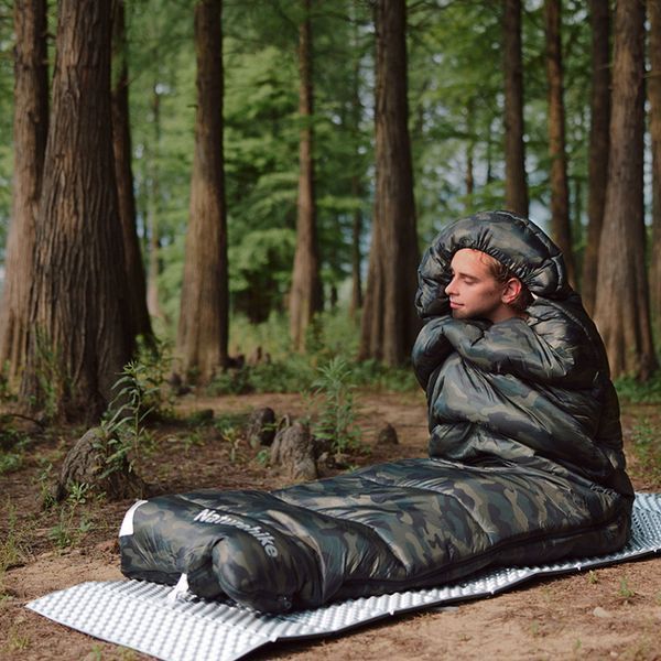 Спальный мешок с капюшоном Naturehike M320 CNK2350WS023, зеленый камуфляж, левый 6975641889199 фото
