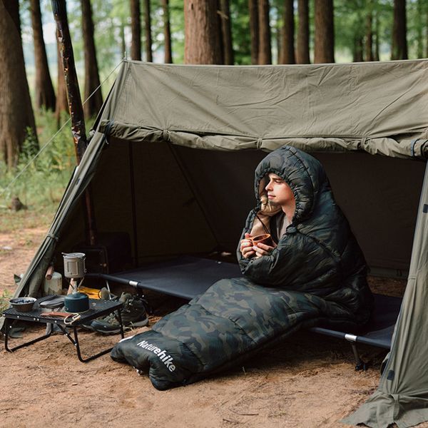 Спальный мешок с капюшоном Naturehike M320 CNK2350WS023, зеленый камуфляж, левый 6975641889199 фото