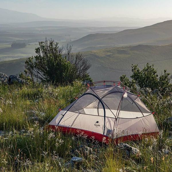 Палатка сверхлегкая двухместная с футпринтом Naturehike Star-River 2 Updated NH17T012-T, 20D, серо-красная 6927595716489 фото
