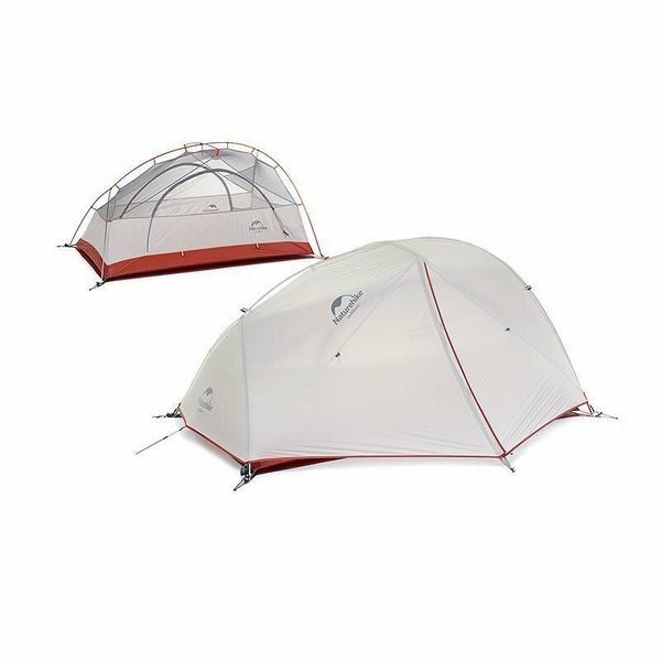 Палатка сверхлегкая двухместная с футпринтом Naturehike Star-River 2 Updated NH17T012-T, 20D, серо-красная 6927595716489 фото
