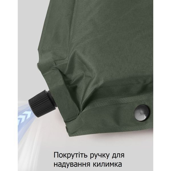 Килимок самонадувний одномісний з подушкою Naturehike CNK2450WS020, 100 мм, бежевий 6927595712719 фото