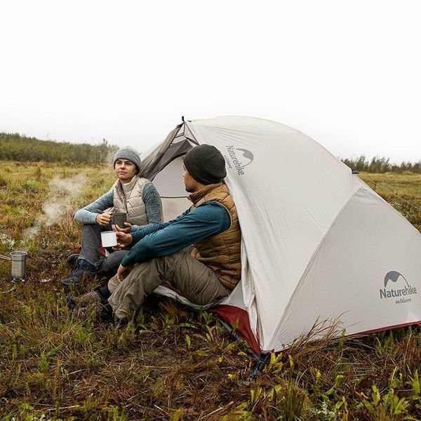 Палатка сверхлегкая двухместная с футпринтом Naturehike Star-River 2 Updated NH17T012-T, 20D, серо-красная 6927595716489 фото