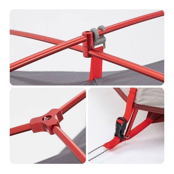 Палатка сверхлегкая двухместная с футпринтом Naturehike Star-River 2 Updated NH17T012-T, 20D, серо-красная 6927595716489 фото