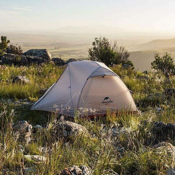 Палатка сверхлегкая двухместная с футпринтом Naturehike Star-River 2 Updated NH17T012-T, 20D, серо-красная 6927595716489 фото