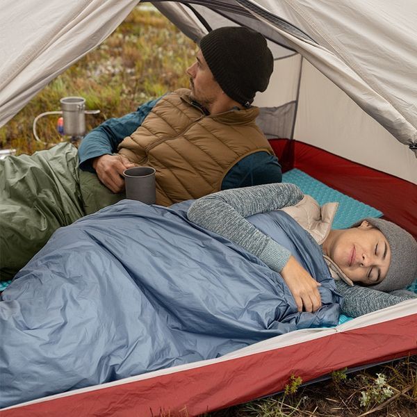 Спальник надлегкий Naturehike Ultralight LW180 NH21MSD09 лівий, (15&deg;C), p-p M, сіро-синій 6927595777947-L фото