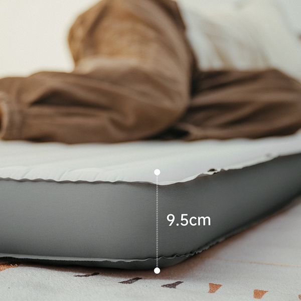 Матрац надувний одинарний Naturehike CNK2450WS035, 95 мм, із вбудованою помпою, білий 6927595796962 фото