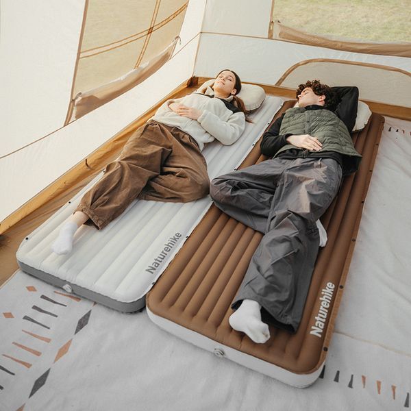 Матрац надувний одинарний Naturehike CNK2450WS035, 95 мм, із вбудованою помпою, білий 6927595796962 фото