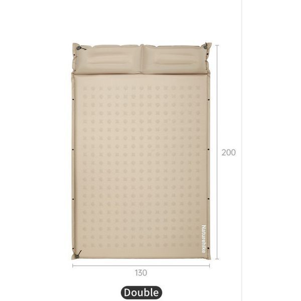 Коврик самонадувающийся с подушкой двухместный Naturehike CNK2550WS025, 60 мм, бежевый 6977465868756 фото
