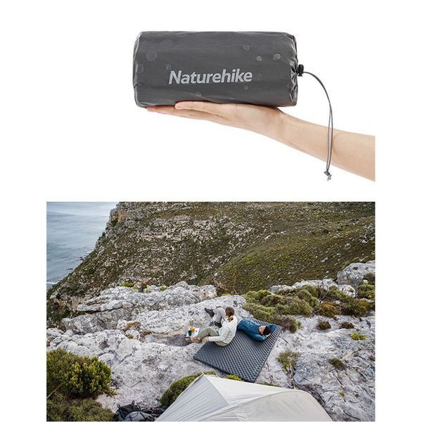 Матрац надувний надлегкий Naturehike CNH22DZ018, із мішком для надування, прямокутний чорний 183 см 6975641888567 фото