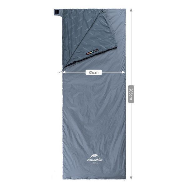 Спальник надлегкий Naturehike Ultralight LW180 NH21MSD09 лівий, (15&deg;C), p-p XL, сіро-синій 6927595777978-L фото