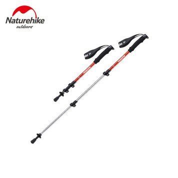 Треккинговая палка 3-х сек. Naturehike 6061 AL NH17D001-Z, 50-100 см, алюминий, красная 6975641885542 фото