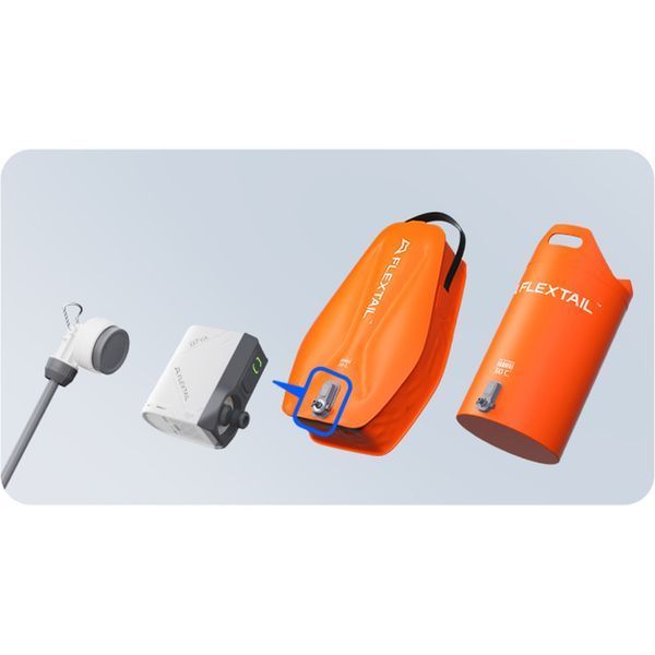 Душ портативний із ємністю та насосом Flextail Tiny Shower Bag, 20л, помаранчевий TSB-650 фото