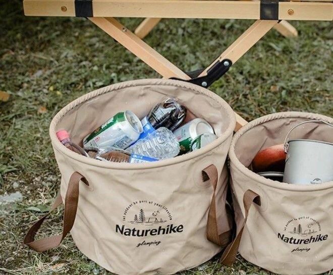 Складане відро для води з ПВХ Naturehike NH20SJ040, 10&nbsp;л, зелений 6927595764626 фото