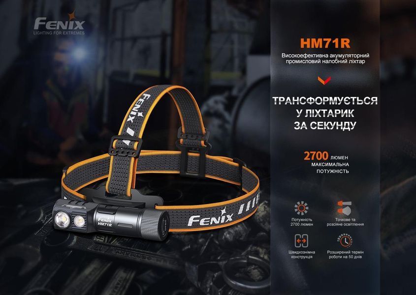 Фонарь налобный Fenix HM71R HM71R фото