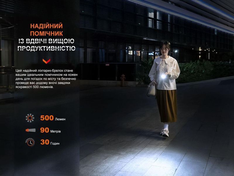 Ліхтар наключний Fenix E03R V2.0, синій E03RV20BL фото
