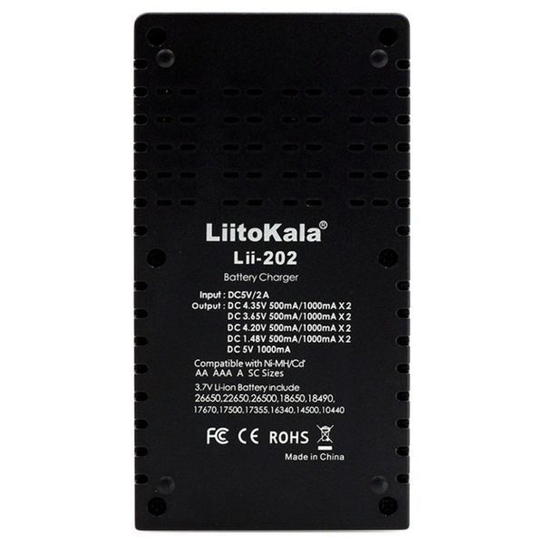 Зарядний пристрій Liitokala Lii-202, Ni-Mh/Li-ion/Li-Fe/LiFePO4, USB, Powerbank, LED, Box Lii-202 фото