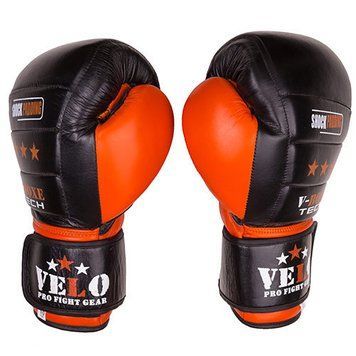 Боксерські рукавички Velo shock padding, шкіра, 10oz VLS3078 фото