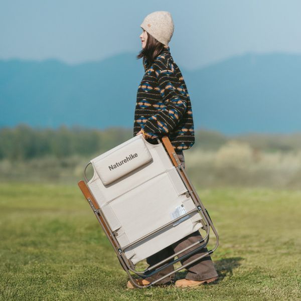 Крісло складане з регульованим нахилом Naturehike CNK2550JJ012, вуглецева сталь, чорний 6927595774601 фото