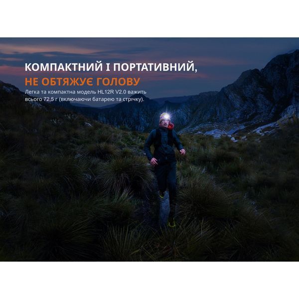 Фонарь налобный Fenix HL12R V2.0 серый HL12RV20Gr фото