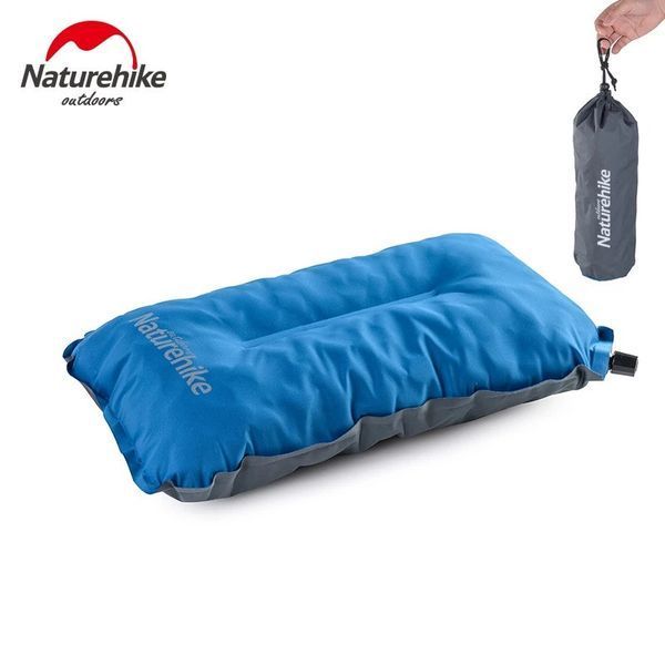 Подушка самонадувна Naturehike Sponge automatic NH17A001-L, світло блакитна 6927595777411 фото