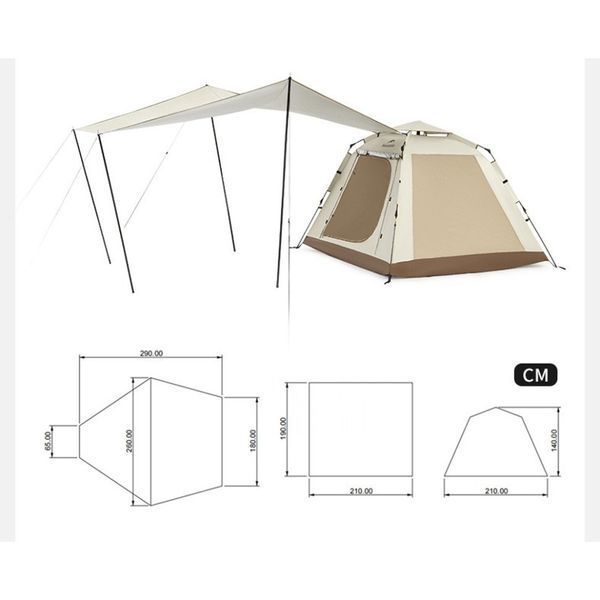 Намет тримісний автоматичний із тентом Naturehike Ango Picnic CNK2450WS021, коричневий 6976023922817 фото